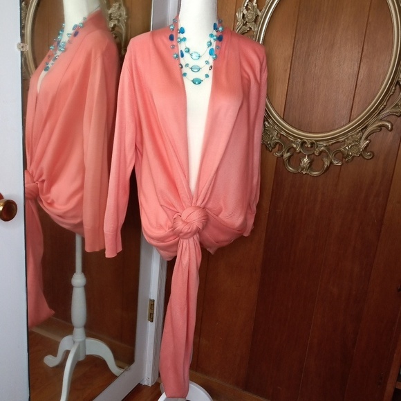 NEW YORK & COMPANY Peach Cardigan - Picture 1 of 7
